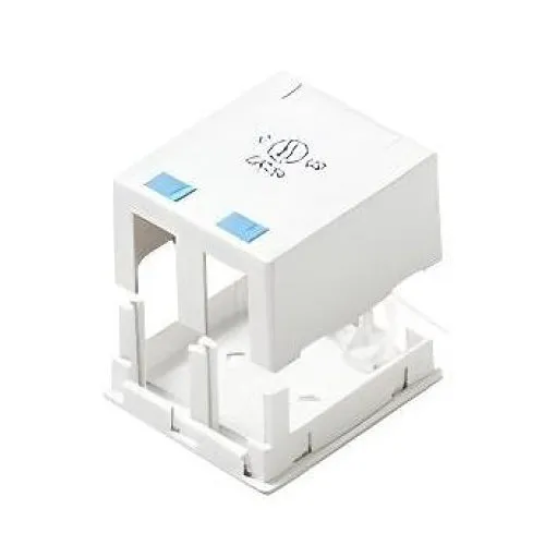 CP Technologies CL-313D-BOX-WHT 2-Port Keystone Surface Mount Box, White
