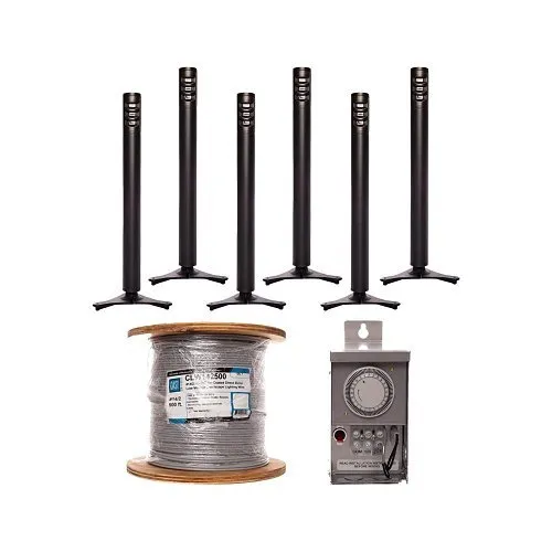 CAST CLBOL1ADI Moon Down Bollard Lighting Kit, (6) SBOL1, (1) CLW142500, (1) CJ75TSSMTTC, (1) CTPC, (2) C61335