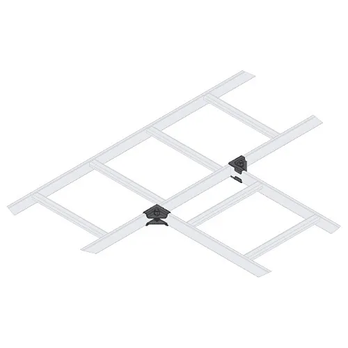 Middle Atlantic CLH-HTS 90-Degree Horizontal Cable Ladder Splice Kit, 2-Pack, Black Zinc