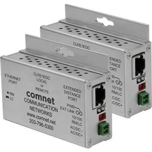 ComNet CLKFE1EOC CopperLine (2) Ethernet-over-Coax Extenders, Local / Remote Configurable, Small Size, Includes Power Supplies