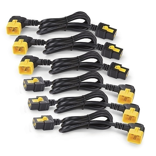 APC AP8712R Extension Power Cord Kit (6 ea), Locking, C19 to C20 (90 Degree), 0.6'