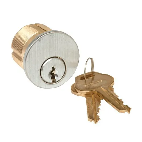 Camden CM-1000-60KD Surface Mount Key Switch, SPST Momentary, N/O, Mortise Cylinder Mounted in Key Switch, 1-1/8", Solid Brass, Chrome