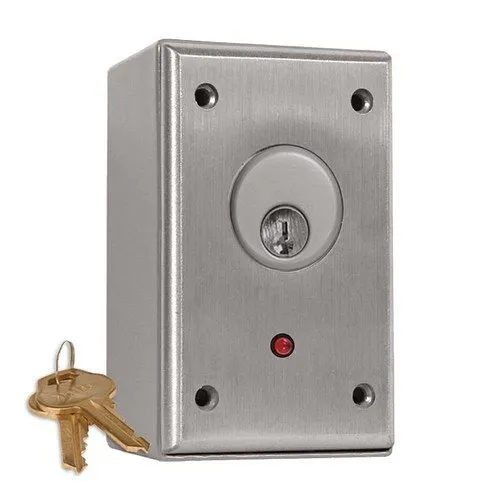 Camden CM-1030-7024-60KD SRFC Mount Key Switch, Single Pole Double Throw, Normally Open, Surface Mount