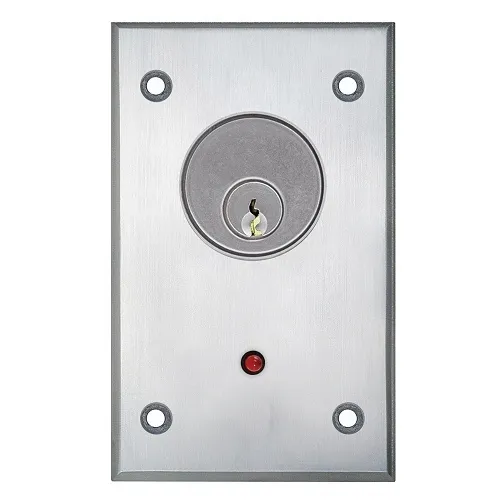 Camden CM-1030-7024 Surface Mount Key Switch, SPDT N/O and N/C Maintained, Red 24V LED Mounted on Faceplate