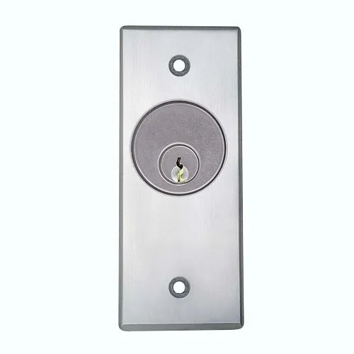 Camden CM-1190-7624 Flush Mount Key Switch, Single Gang, DPDT Maintained, Bi-Colored 24V LED, Brushed Aluminum