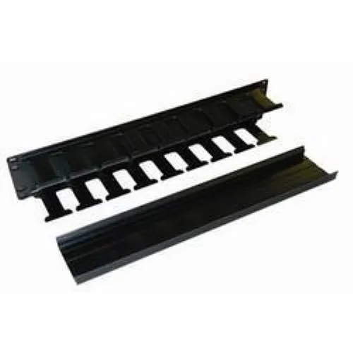 Great Lakes CM-17 19" Single-Sided Horizontal Cable Organizer with Fingers and Covers, 2U RS, Plastic