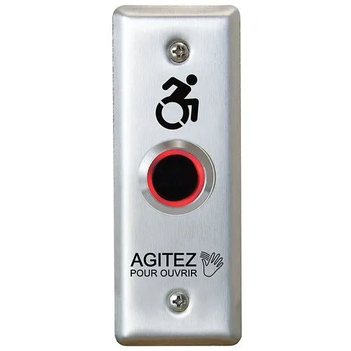 Camden CM-221/A42FN ValueWave Switch, Narrow Style Faceplate, 1-Relay, 12/24V DC, French, Stainless Steel