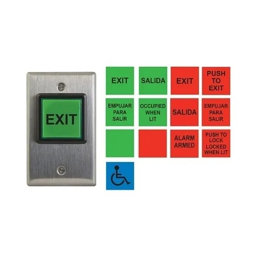 Camden CM-30U English and Spanish Insert Labels LED Illuminated Exit Switch