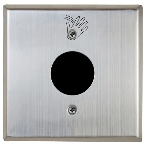 Camden CM-324/40SW Wired Touchless Switch, Economical, 1-Relay, No Inputs, Double Gang Faceplate, No Illumination, Rubber Gasket, Compatible Surface Mounting Box CM-43CBLA, Hand Icon, Stainless Steel