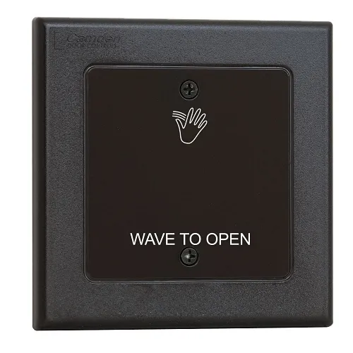 Camden CM-325/41W Wired 'Short Range' Touchless Switch, 1 Relay, Hand Icon and 'Wave to Open' Text, Double Gang Faceplate without Illumination