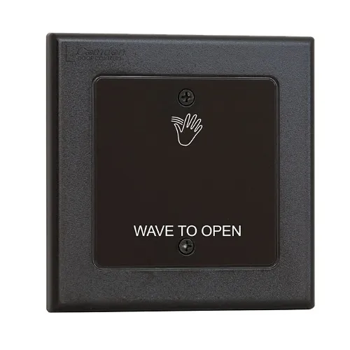 Camden CM-332/41W Touchless Switch with Built-In Door Control, Relays, Hand Icon and 'Wave to Open' text, Double Gang Faceplate without Illumination