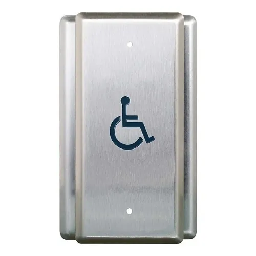 Camden CM-35/2 Single Gang Push Plate, Narrow Style, Handicap Logo