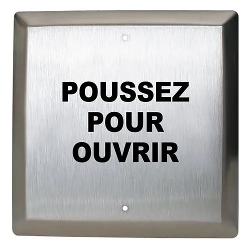 Camden CM-45/3F 4-1/2" Square Push Plate 1/2" Switch, Concealed Screws