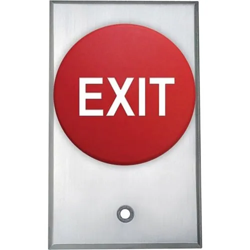 Camden CM-5020RE Heavy Duty Mushroom Push Button, N/C, Aluminum Faceplate, Red