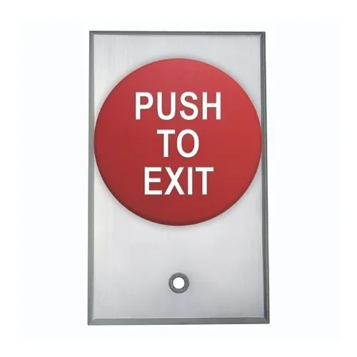 Camden CM-5085RPTE 2-3/8" Push Button, Aluminum Faceplate, Spring Return, DPST 1-60 sec Pneumatic Time Delay, Red Button, Push to Exit