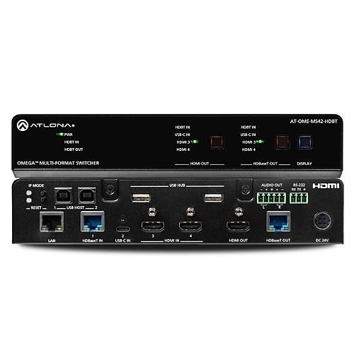 Atlona AT-OME-MS42-HDBT OMEGA 4x2 Matrix Switcher with USB Hub and HDBaseT Input