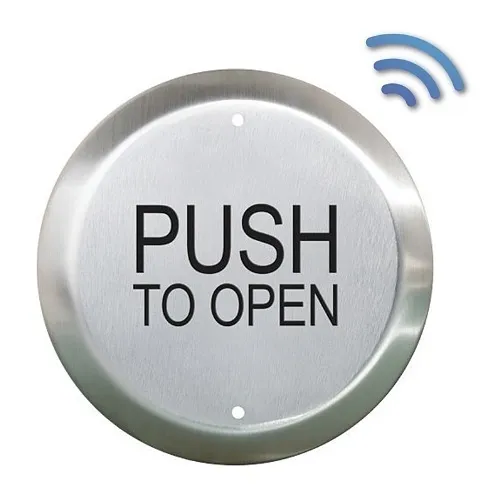 Camden CM-60K/4F 6" Round Push Plate Switch, WC Logo, Blue