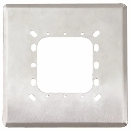 Camden CM-660 6‑1/2" Dress Plate for Double Gang or 4" Square Flush Box, Stainless Steel