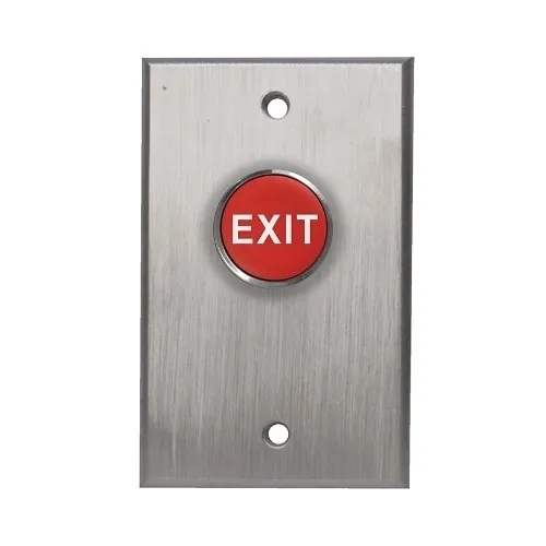 Camden CM-8020RE Request to Exit Button, Single Gang, Cast Aluminum Faceplate, SPDT, Vandal Resistant, Red