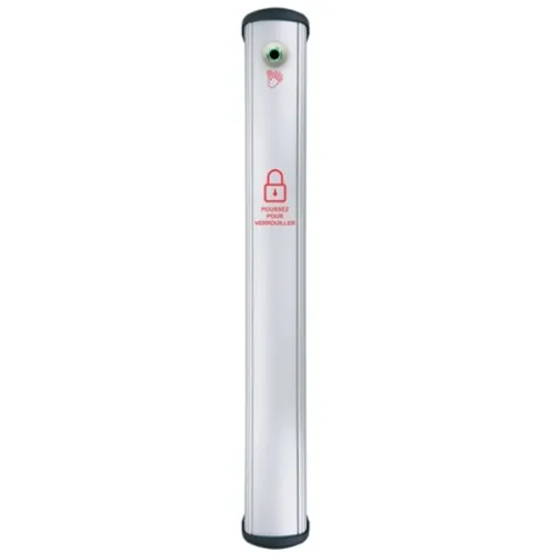 Camden CM-8436VR/8BF CM-84 Series Column Side Load Push Plate Switch with Hands-Free Sensor, LOCK Symbol and PUSH TO LOCK Label in French, 36" x 6", Anodized Clear Aluminum