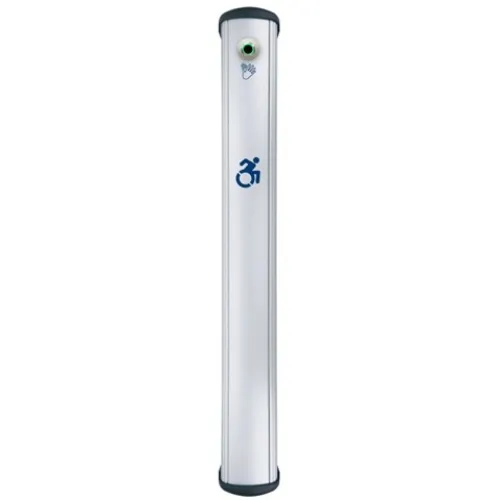 Camden CM-8436VR/A2 CM-84 Series Column Side Load Push Plate Switch with Hands-Free Sensor, ACTIVE WHEELCHAIR Symbol, 36" x 6", Anodized Clear Aluminum