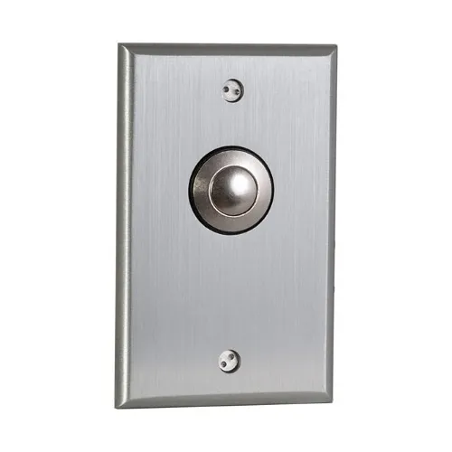 Camden CM-9080 7/8" Vandal Resistant Push / Exit Switch, DPDT Momentary, Brushed Aluminum Faceplate