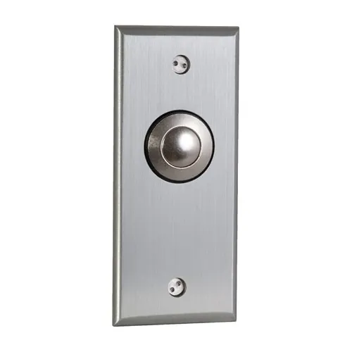 Camden CM-9180 Vandal Resistant Request to Exit Button, Narrow, Cast Aluminum Faceplate, DPDT, Metal