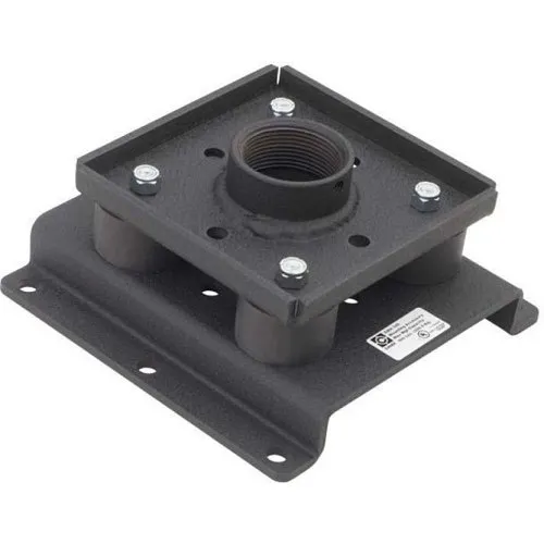 Chief CMA345 Structural Ceiling Plate, 3.4"H 7.3"W 7.3"D with Offset and Flexible Neoprene Rubber Joint Minimizes Shock and Vibration for Mounting Projector, Black