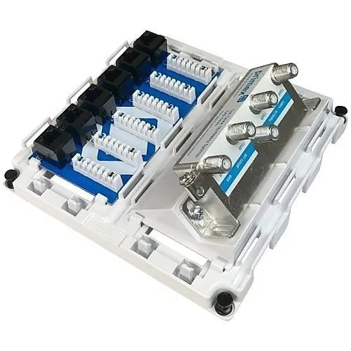Primex 125-1666 CAT6a Combo Module 6-Port with 1x4 Coax Splitter