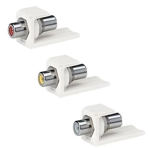 Panduit CMRCARIWY RCA Solder Type Module Connector, Red, Off White