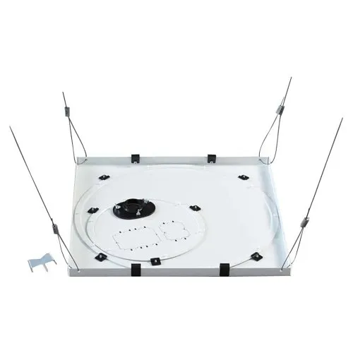 Chief CMS445 Speed-Connect Suspended Ceiling Tile Replacement Kit, for 24" (600mm) Ceiling Tile Grids, Includes (4) 25' Flexible Cables, (4) Wood Eyebolts, (4) Concrete Anchors and Chrome Trim Ring