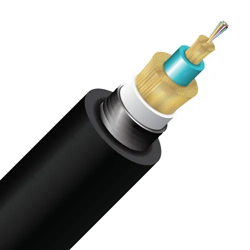 Cleerline 12ACS50125OM3PE-B SSF Armored Direct Burial Micro-Distribution LT Cable, 12 Strand, PE/OSP/Burial, 50/125, OM3, Black, Cut to Order