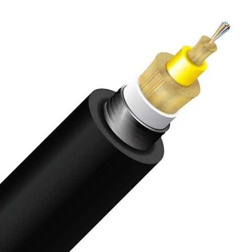 Cleerline 12ACS9125OS2PE-B SSF Armored Direct Burial Micro-Distribution LT Cable, 12 Strand, PE/OSP/Burial, 9/125, G657 A2/B2 OS2, Black, Cut to Order