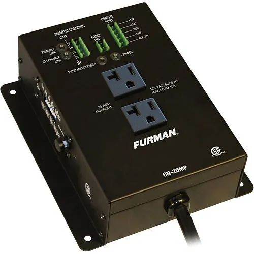 Furman CN-20MP Contractor Series SmartSequencing Remote Duplex with EVS, 20A 120V, Outlets