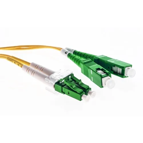 Cleerline 3DOS2LCSC01m-APC XD Series Bend Performance Duplex Patch Cable, LC/APC-SC/APC, OS2, 3.0 mm Riser, Yellow, (1m) 3.3'