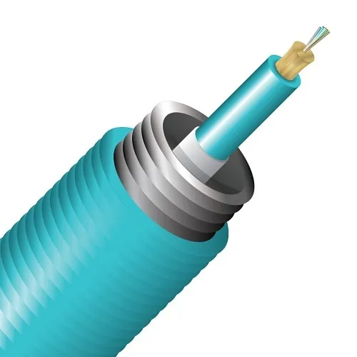 Cleerline 6IAD50125MOM3P SSF Interlocking Armored Micro-Distribution LT Cable, 6 Strand, Plenum, 50/125, OM3, Aqua, Spool, 1000'