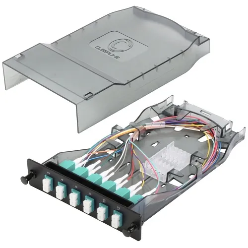 Cleerline SHDLC12-MM HD Splice Cassette, 12 Fiber, Duplex, LC/UPC, 50 µm OM3, 1m Pigtails
