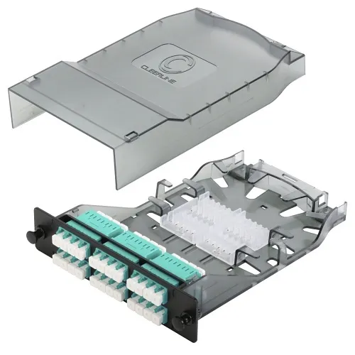 Cleerline SHDLC24-MM HD Splice Cassette, 24 Fiber, Quad, LC/UPC, 50 µm OM3, 1m Pigtails