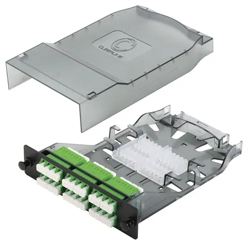 Cleerline SHDLC24-SM-APC HD Splice Cassette, 24 Fiber, Quad, LC/APC, 9 µm OS2, 1m Pigtails