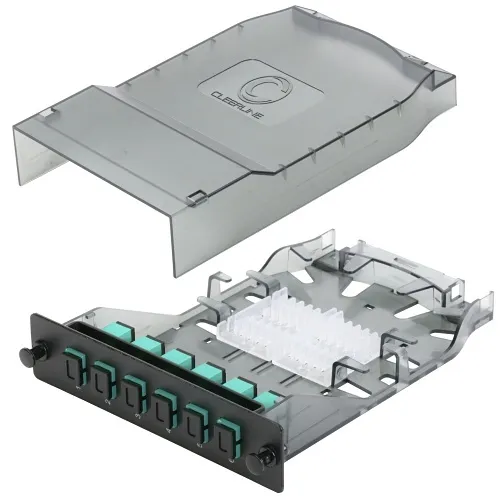 Cleerline SHDSC06-MM HD Splice Cassette, 6 Fiber, Simplex, SC/UPC, 50 µm OM3, 1m Pigtails