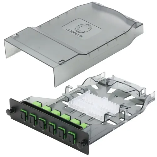 Cleerline SHDSC06-SM-APC HD Splice Cassette, 6 Fiber, Simplex, SC/APC, 9 µm OS2, 1m Pigtails