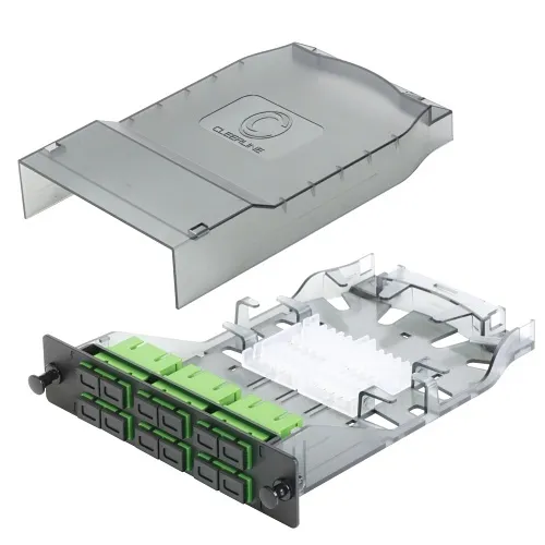 Cleerline SHDSC12-SM-APC HD Splice Cassette, 12 Fiber, Duplex, SC/APC, 9 µm OS2, 1m Pigtails