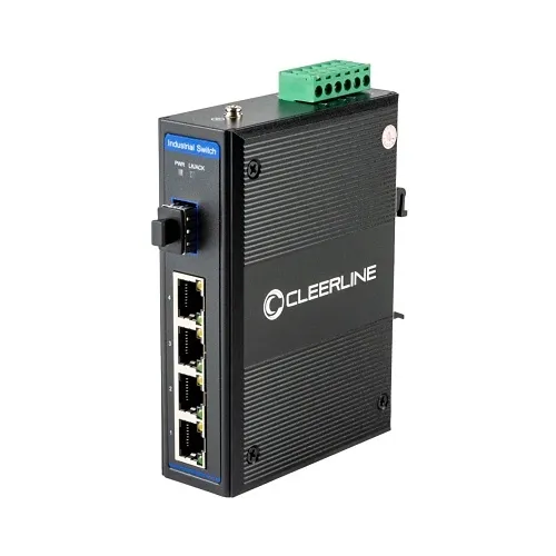 Cleerline SSF-1x4POE-RUGGED Industrial Gigabit Switch PoE+ 120W budget 4x 10/100/1000Base-Tx to 1x 1000Base-X SFP