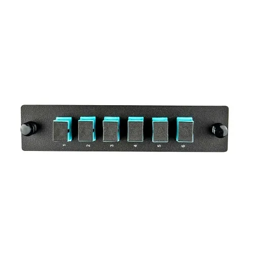 Cleerline SSF-SC06-MM-OM3-4 LGX Adapter Plate, 6 Fiber, Simplex, SC/UPC, 50 µm OM3-4, Aqua