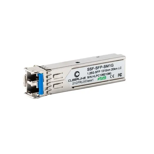 Cleerline SSF-SFP-SM1G 1.25G SFP Transceiver SM 1000Base-LX, 1310nm, 20Km Max Reach, with DDM