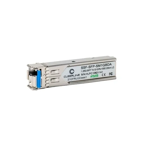 Cleerline SSF-SFP-SM1GBDA 1.25G SFP Transceiver SM BiDi T:1310/R:1550nm, 20Km Max Reach, with DDM