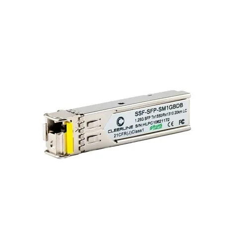 Cleerline SSF-SFP-SM1GBDB 1.25G SFP Transceiver SM BiDi T:1550/R:1310nm, 20Km Max Reach, with DDM