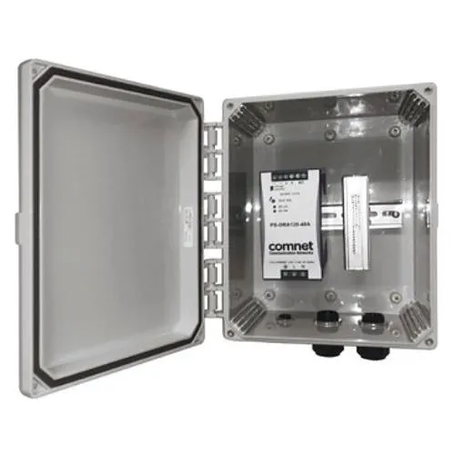 ComNet CNEE1 Base Enclosure Kit with Enclosure, Mounting Brackets, DIN-Rail, 1x3/8 NPT Gland, 2x1/2 NPT Glands, and Tamper Resistant Screws