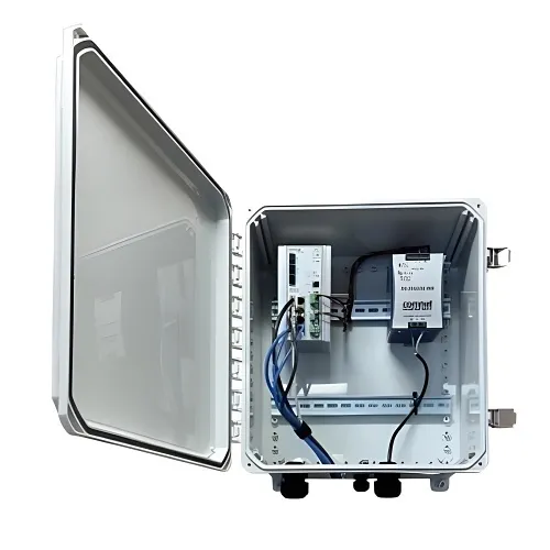 ComNet CNEE2 Base Enclosure Kit with Enclosure, Wall Mounting Feet, DIN-Rail, 1x3/8 NPT Gland, 4x1/2 NPT Glands, and Tamper Resistant Screws