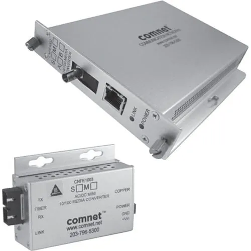 ComNet CNFE1003S2 Media Converter, SC Connector, Single Mode, Fiber, 100Mbps